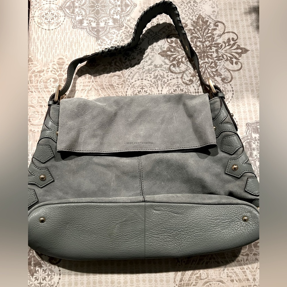 Amy Kestenberg blue/slate shoulder bag.